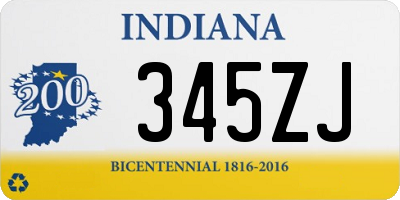 IN license plate 345ZJ