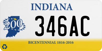 IN license plate 346AC