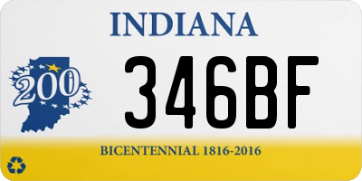 IN license plate 346BF