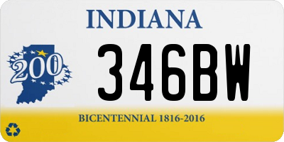 IN license plate 346BW