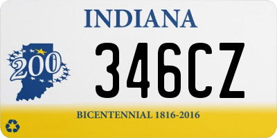 IN license plate 346CZ