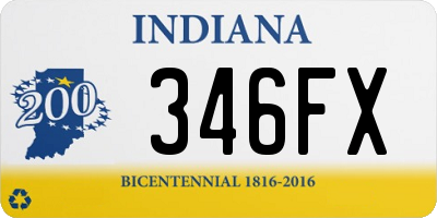 IN license plate 346FX