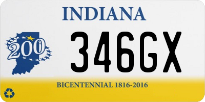 IN license plate 346GX