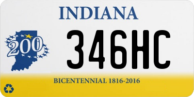 IN license plate 346HC