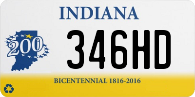IN license plate 346HD