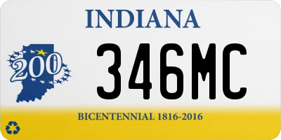 IN license plate 346MC