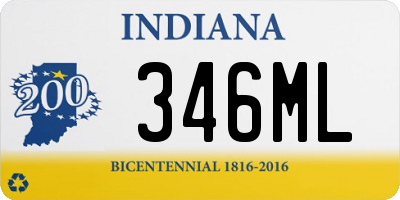 IN license plate 346ML