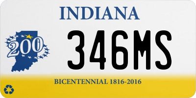 IN license plate 346MS