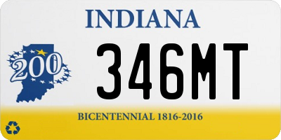 IN license plate 346MT