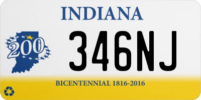 IN license plate 346NJ