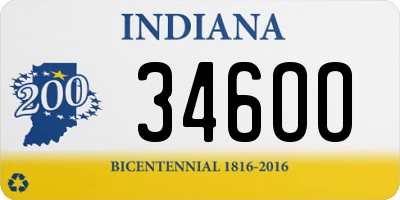 IN license plate 346OO