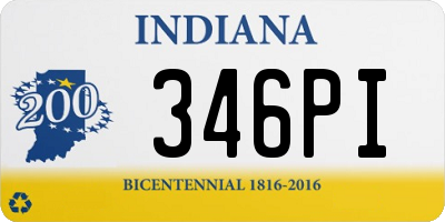 IN license plate 346PI