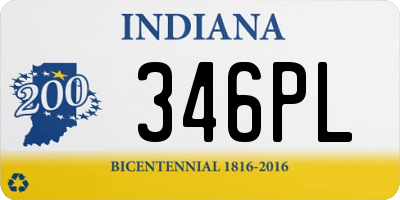 IN license plate 346PL