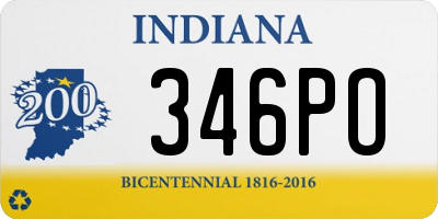 IN license plate 346PO