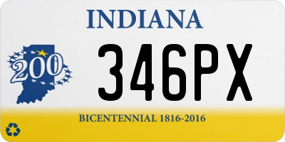 IN license plate 346PX