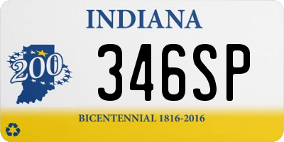 IN license plate 346SP