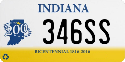 IN license plate 346SS