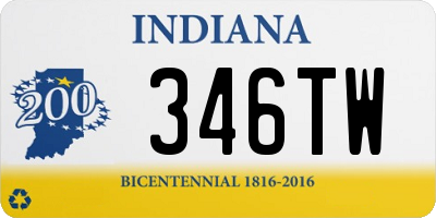 IN license plate 346TW