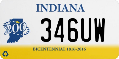 IN license plate 346UW