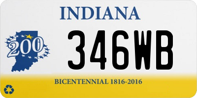 IN license plate 346WB