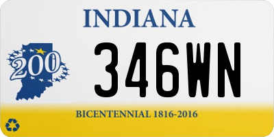 IN license plate 346WN