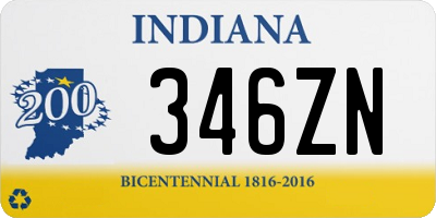 IN license plate 346ZN