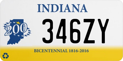 IN license plate 346ZY