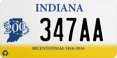 IN license plate 347AA