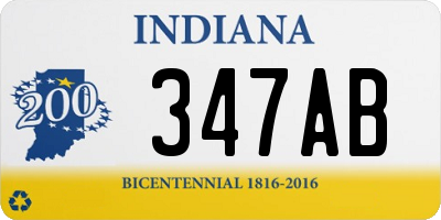 IN license plate 347AB