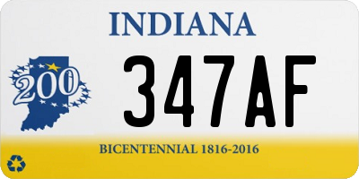 IN license plate 347AF