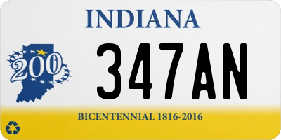 IN license plate 347AN