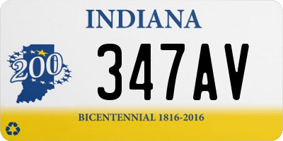 IN license plate 347AV