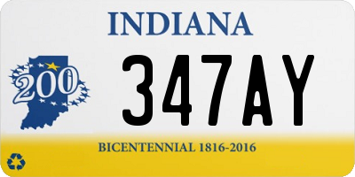 IN license plate 347AY