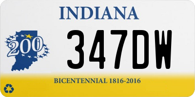 IN license plate 347DW