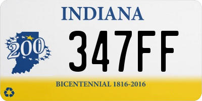 IN license plate 347FF