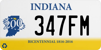 IN license plate 347FM