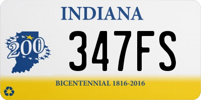 IN license plate 347FS