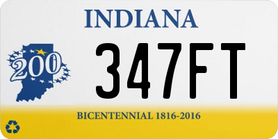 IN license plate 347FT