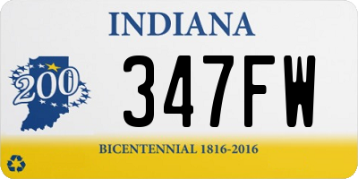 IN license plate 347FW