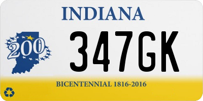 IN license plate 347GK