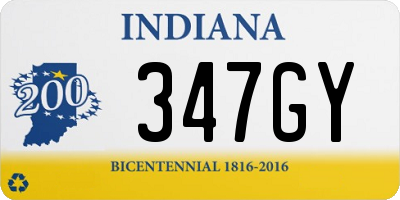 IN license plate 347GY