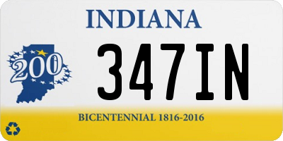 IN license plate 347IN