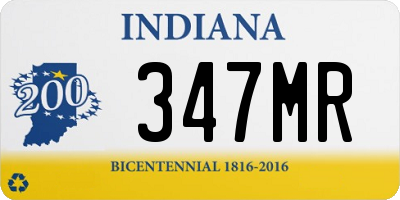 IN license plate 347MR