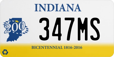 IN license plate 347MS