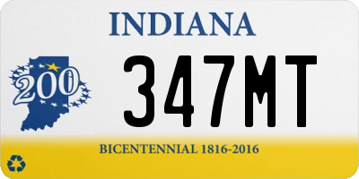 IN license plate 347MT