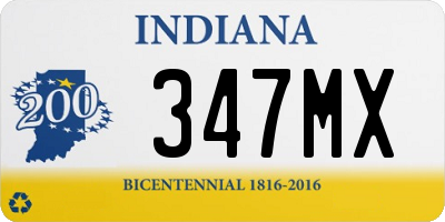 IN license plate 347MX