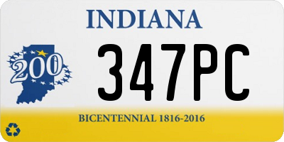 IN license plate 347PC