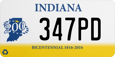 IN license plate 347PD