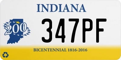 IN license plate 347PF