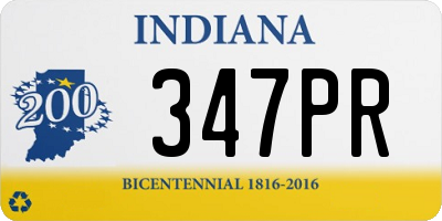 IN license plate 347PR